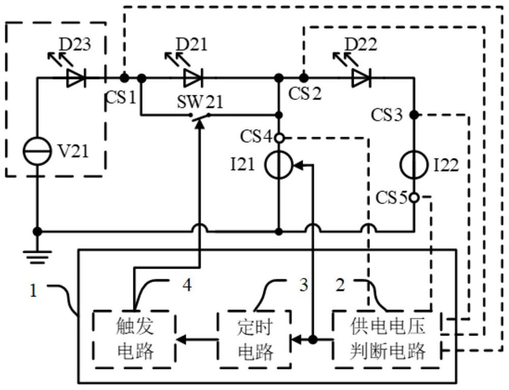 Double-base-island chip driving circuit, chip, constant-current driving circuit and control method