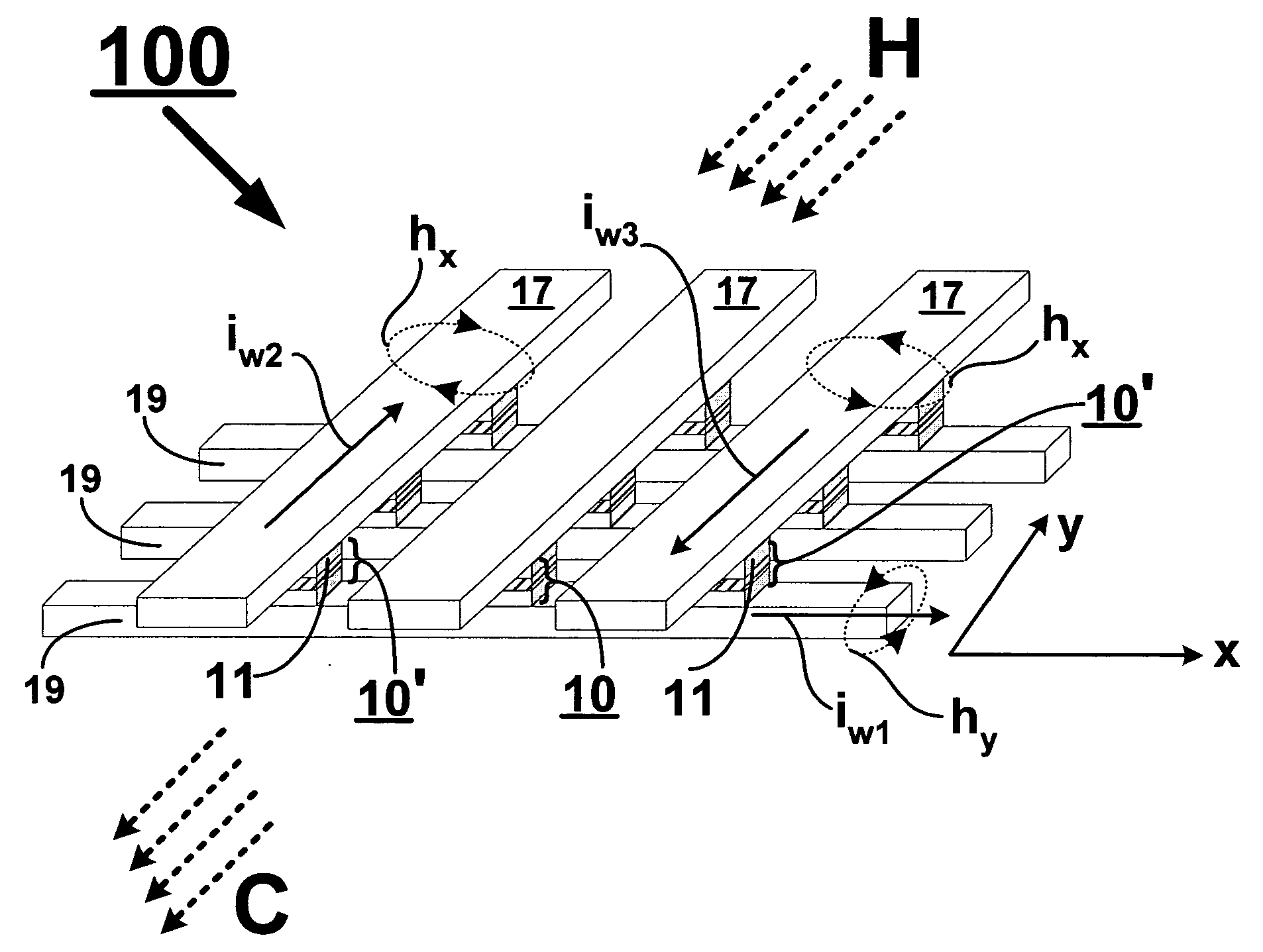 Thermally written magnetic memory device