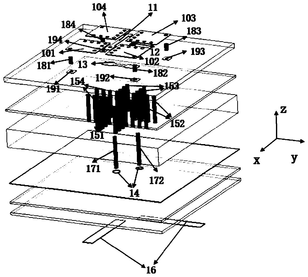 Miniaturized broadband dual-polarized magnetoelectric dipole millimeter wave edge-emitting antenna and array thereof