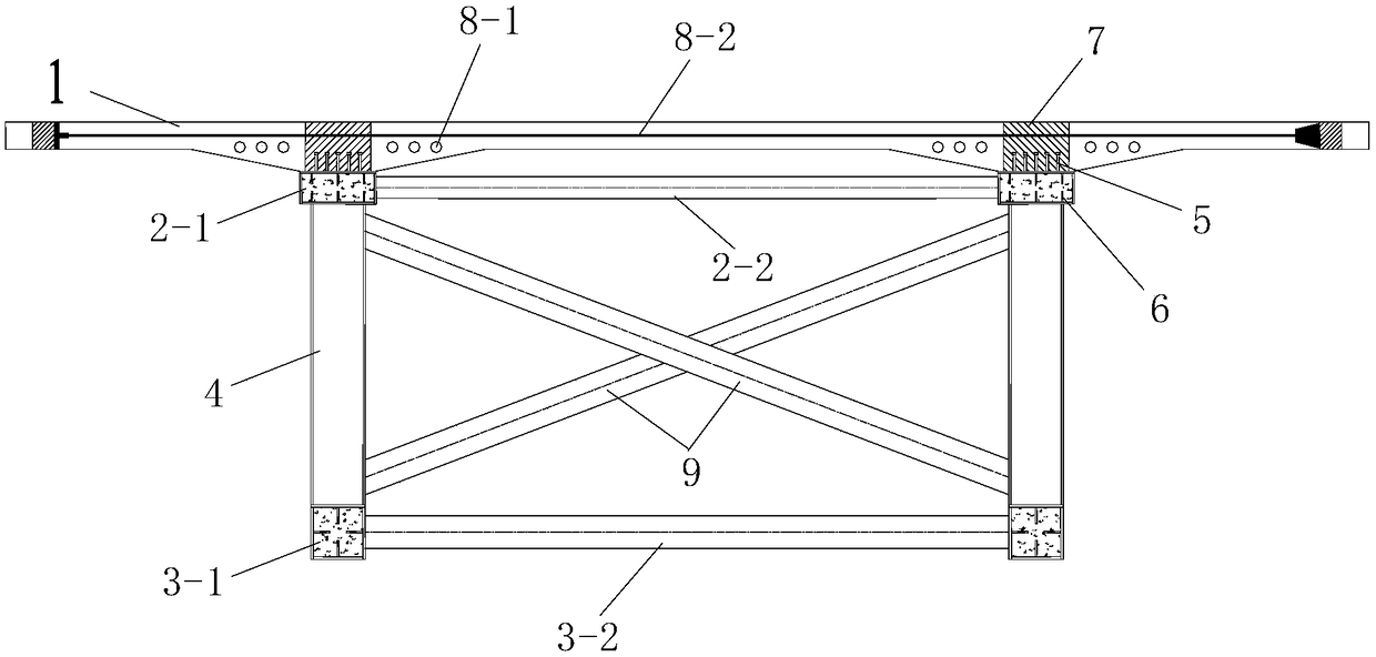 Prefabricated rectangular steel tube concrete composite truss bridge and its construction method