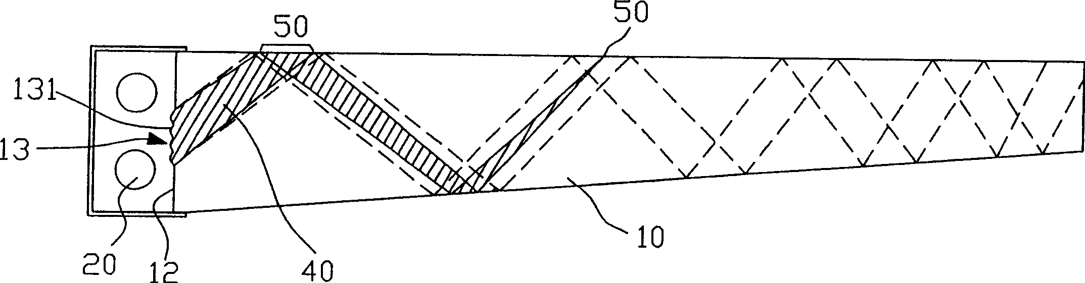 Device capable of reducing dark schlieren of light leading board