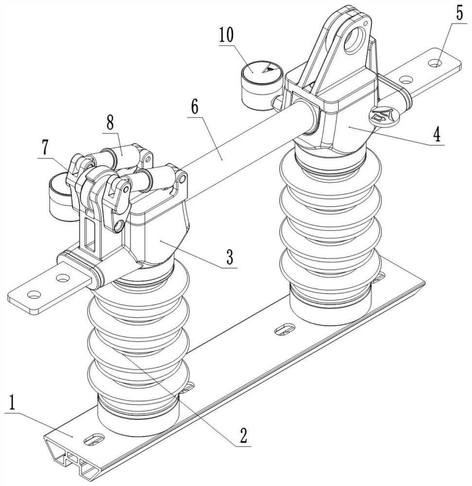 Temperature-measuring outdoor high-voltage enclosed isolating switch with switching-on indication and assistance