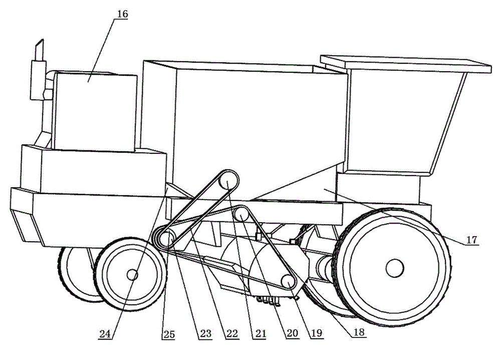 Self-propelled two-layer covering machine for straws of orchard