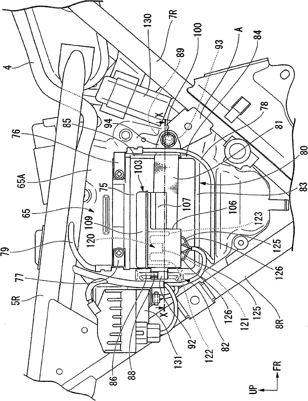 Accumulator fixing structure