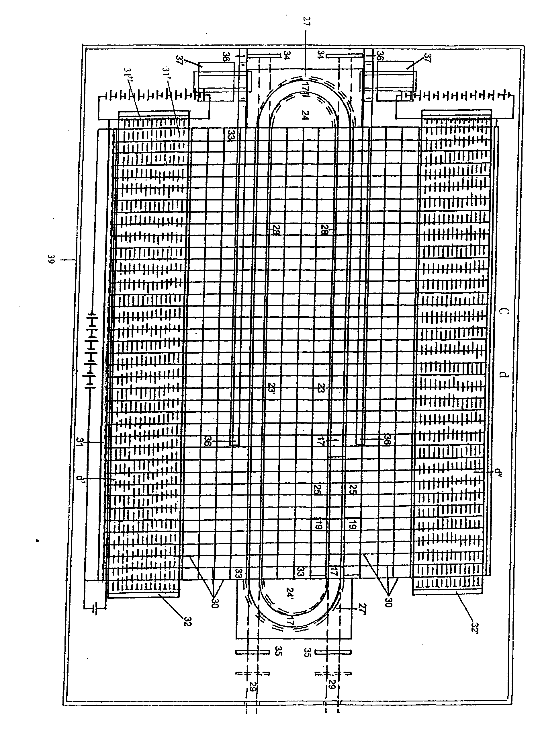 Double-beam laser emission device of highly charged ion by transversely repetitive collision of high speed surface electron currents