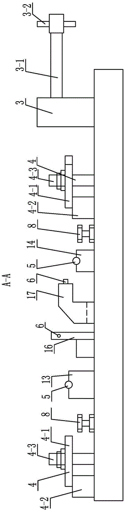 Clamping and positioning device for processing gas turbine power turbine guide vane reference plane