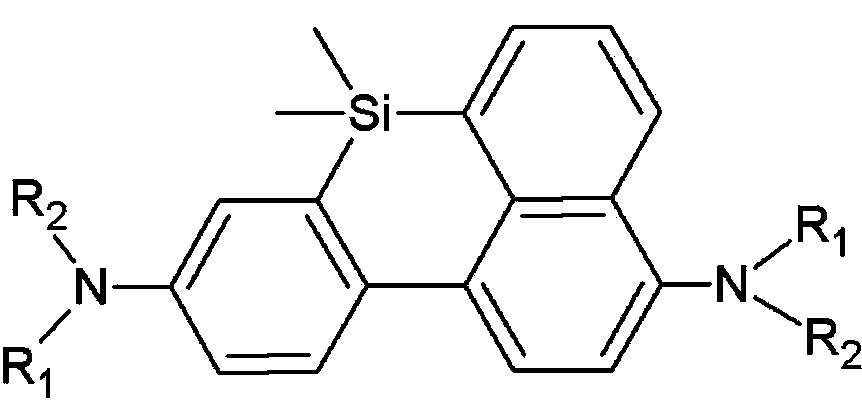 Silicious benzanthracene organic electroluminescent material, and preparation method and application thereof