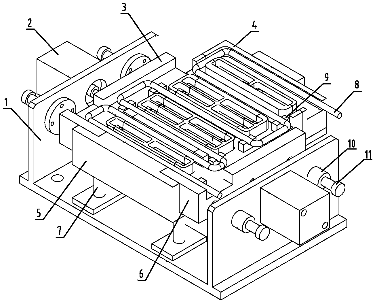 Die separating and combining mechanism of storage battery cast-welding machine