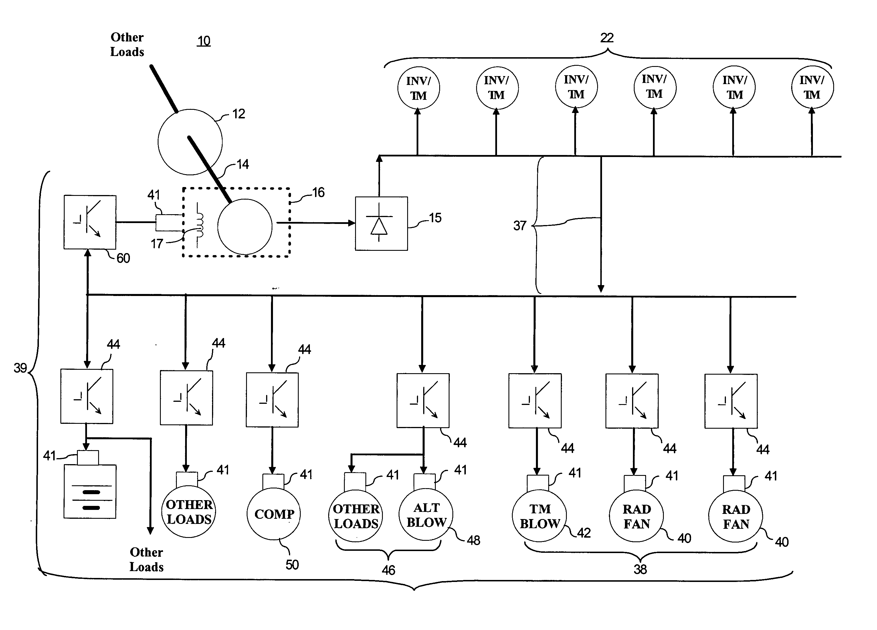 Locomotive auxiliary power system