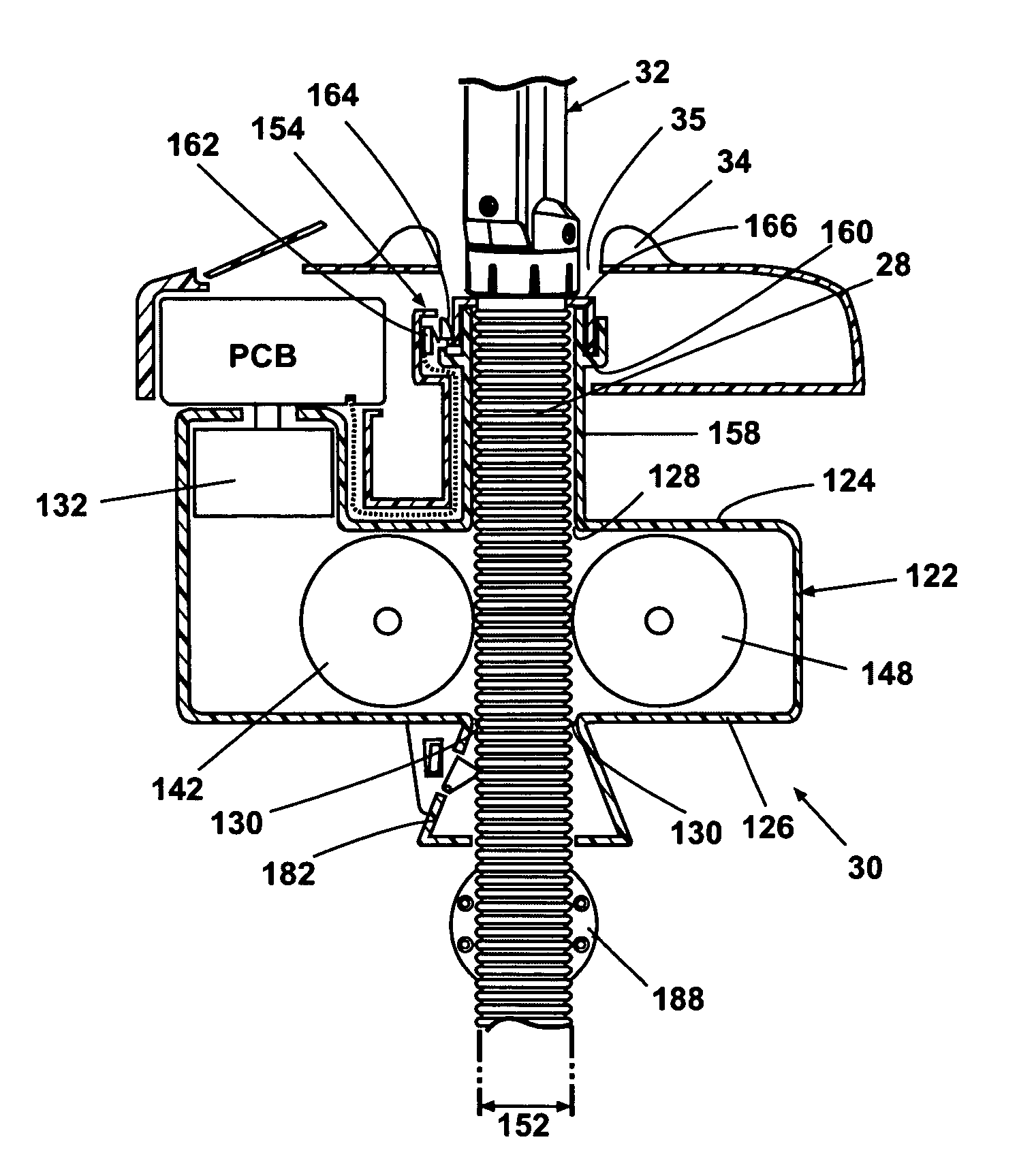 Anti jamming device for a vacuum hose