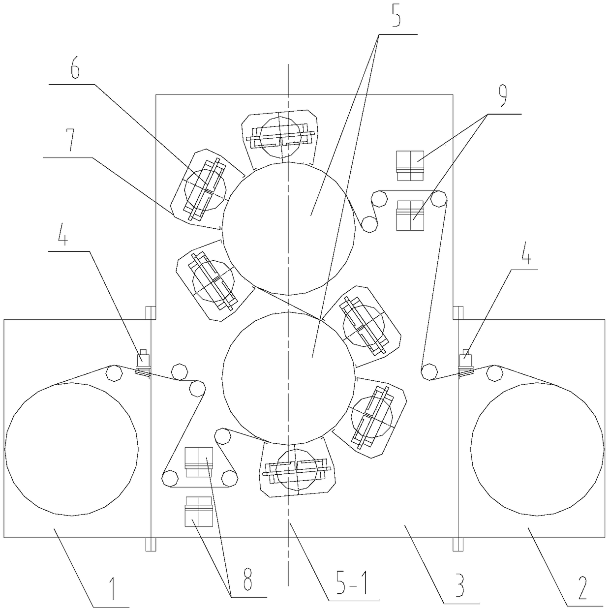 Multi-roll multi-chamber winding coating device