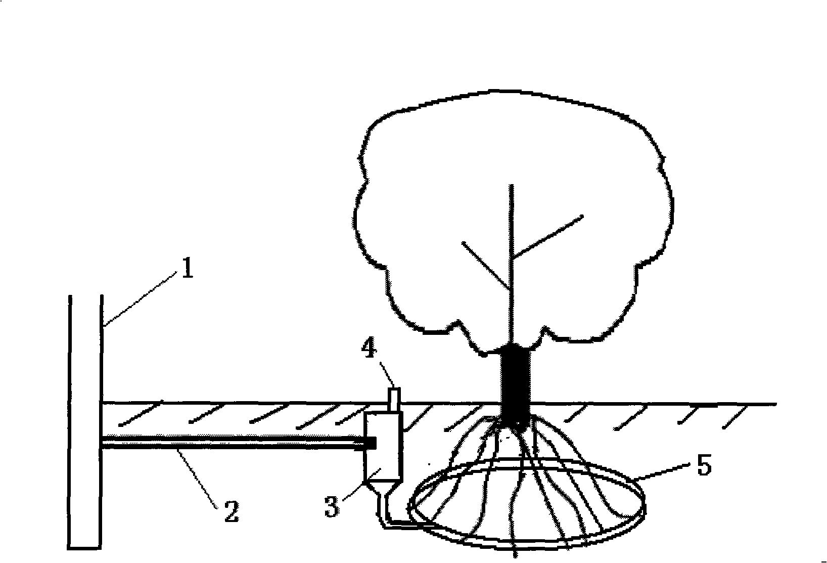 Filtration irrigation method of underground circular artesian spring suitable for trees