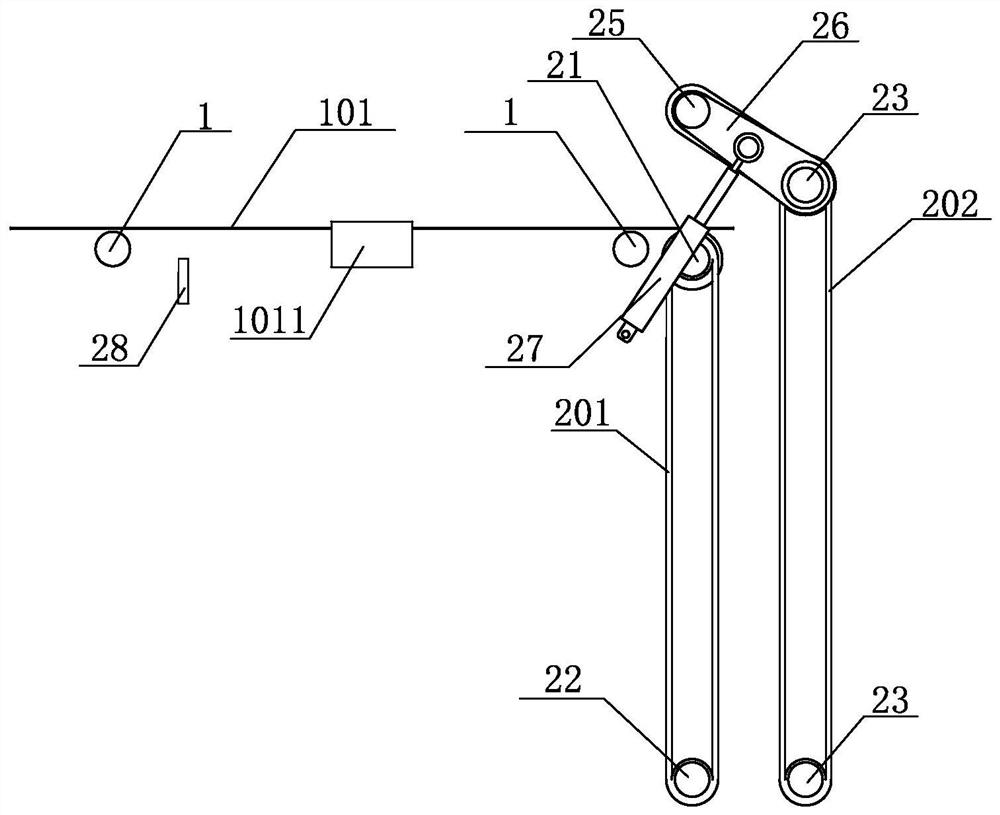 Veneer inserting, veneer airing and veneer stacking and collecting integrated assembly line