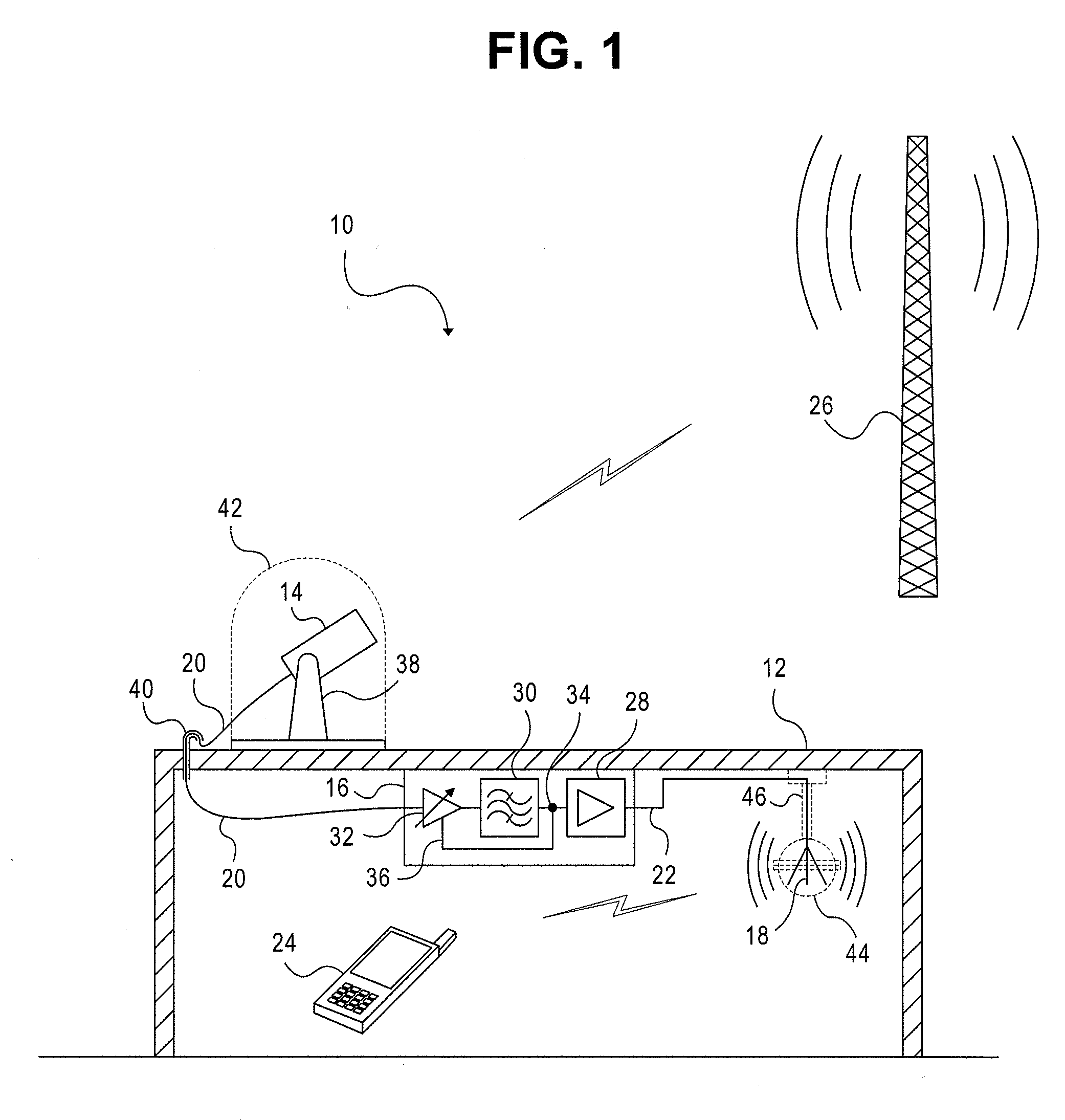 Circularly polarized omnidirectional in-building signal booster apparatus and method