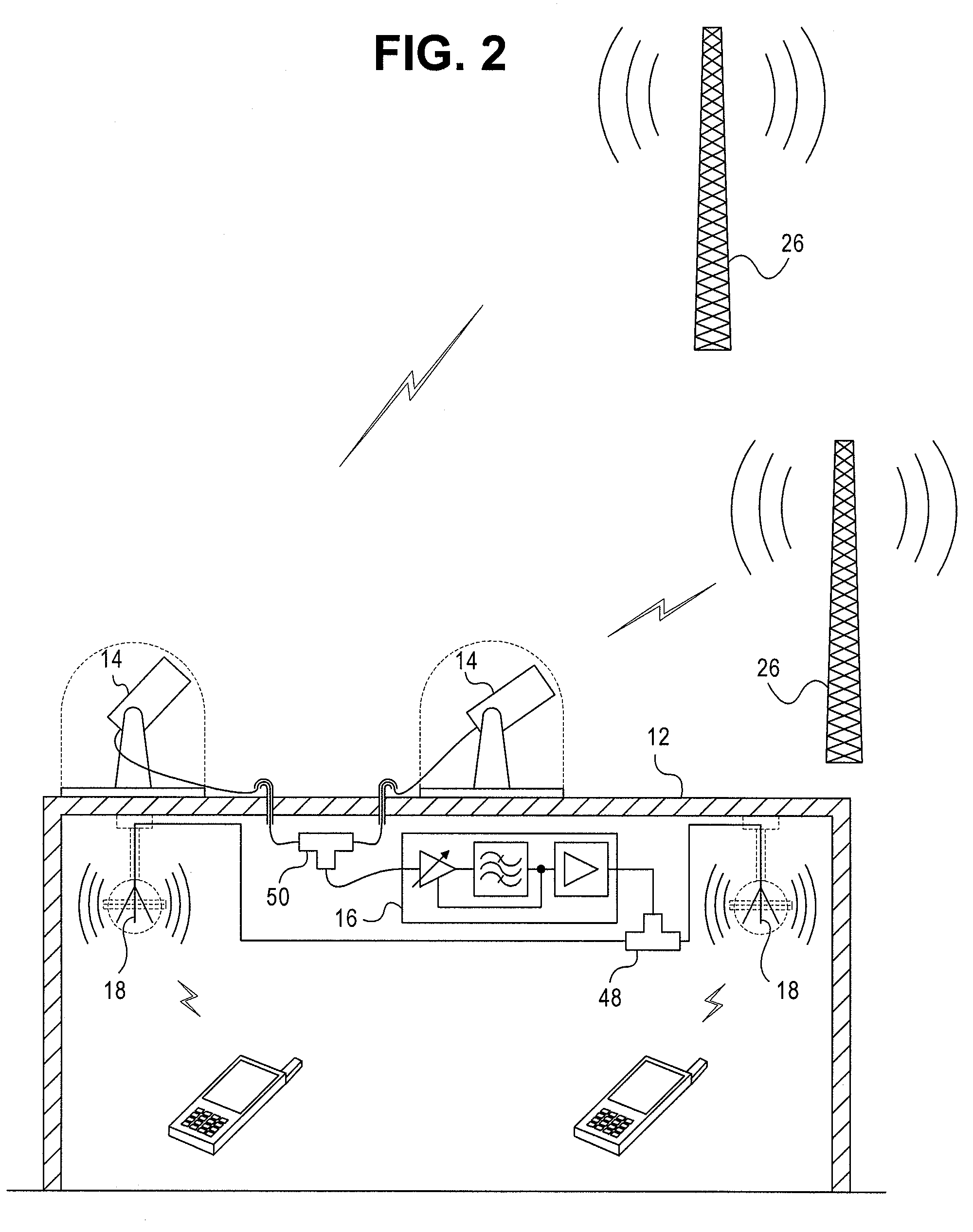 Circularly polarized omnidirectional in-building signal booster apparatus and method