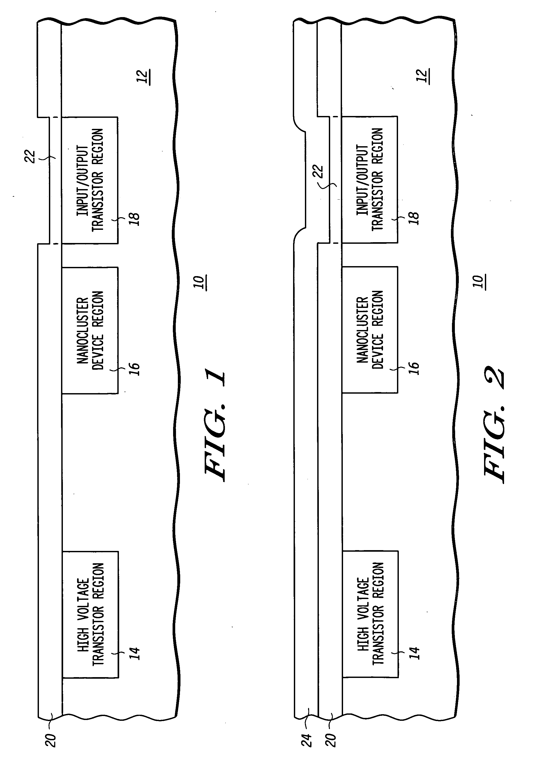 Method of forming an integrated circuit having nanocluster devices and non-nanocluster devices