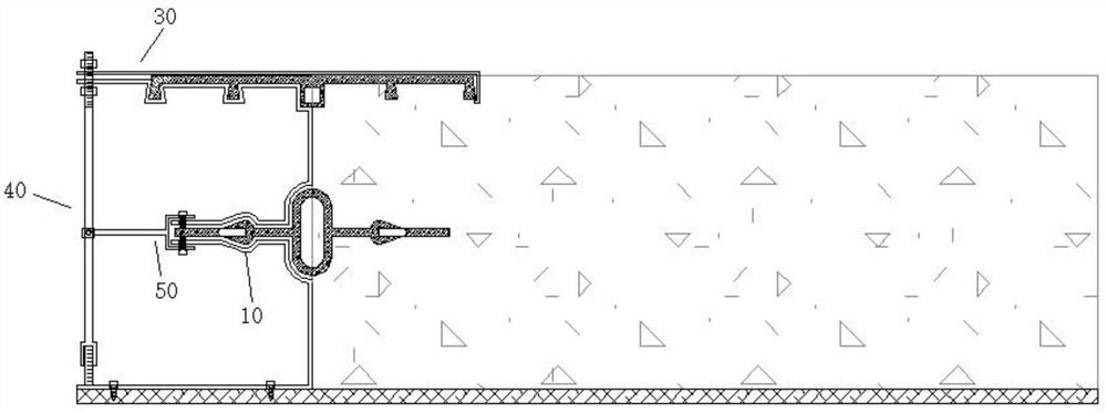 Mounting and fixing device of pipe gallery deformation joint water-stop belt and construction method