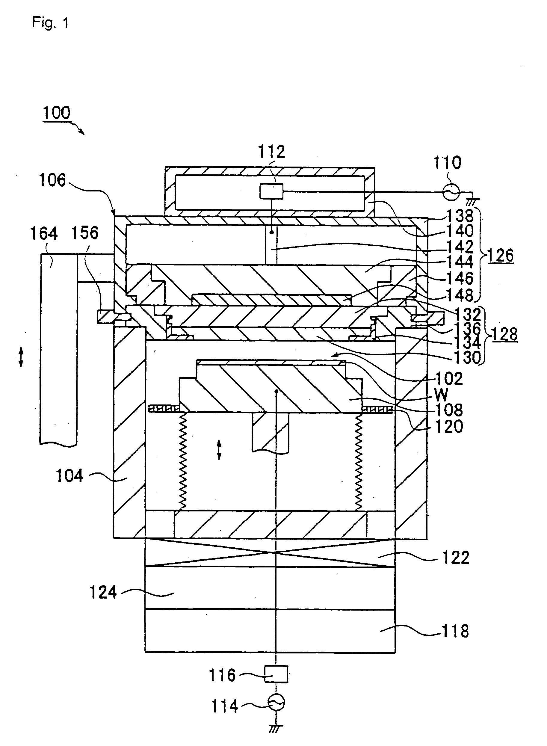 Processing device and method of maintaining the device, mechanism and method for assembling processing device part, and lock mechanism and method for locking the lock mechanism