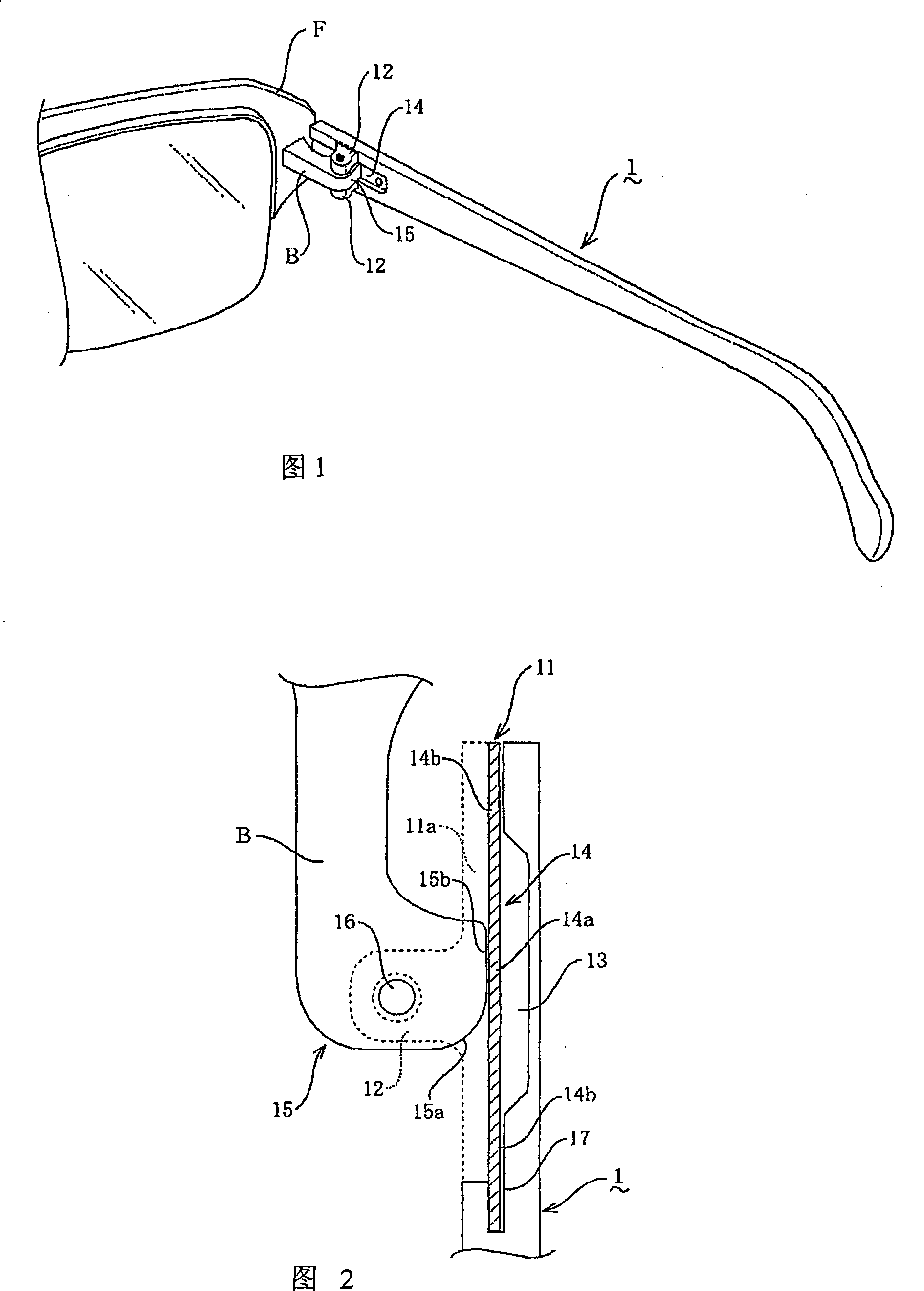 Thin spring hinge mechanism of glasses temple