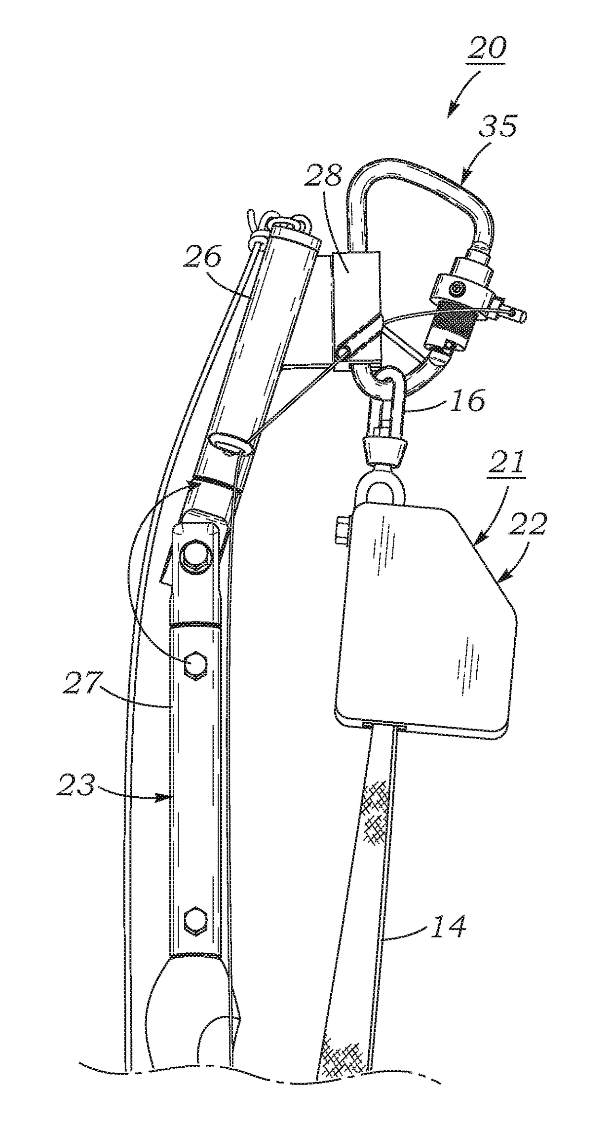 Remotely operable personal fall arrestment device and apparatus