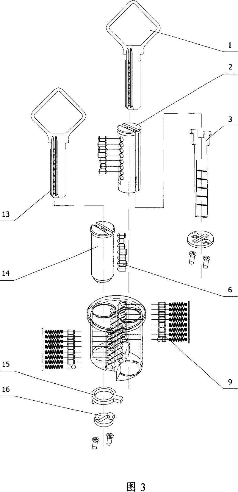 Assembling lock core and assembling lock