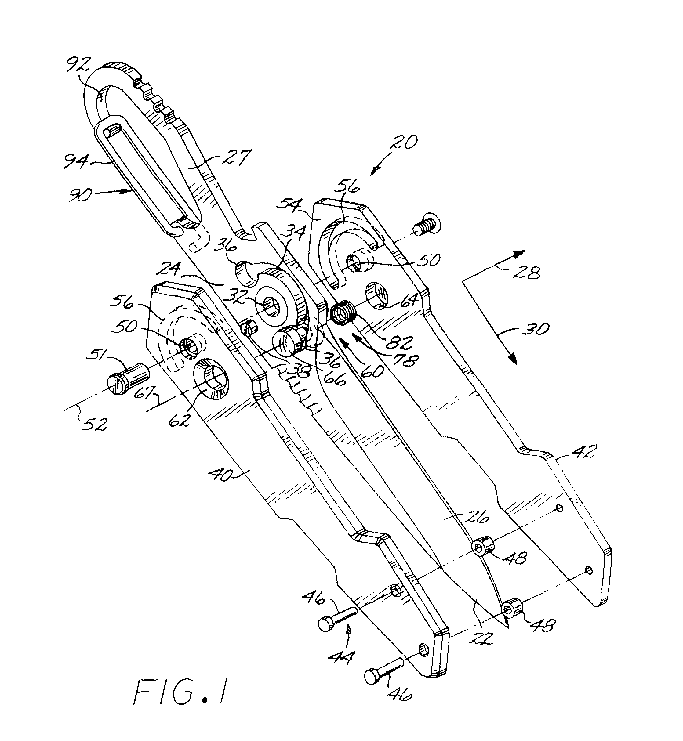 Fixed-blade knife with pivotable side pieces