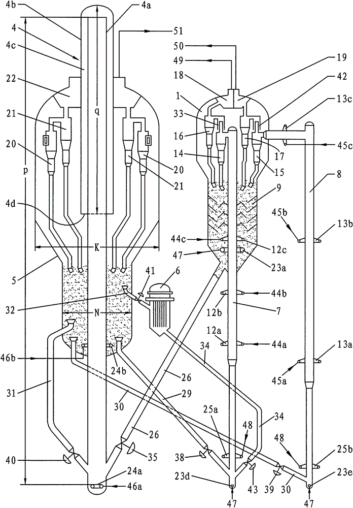 A double riser catalytic cracking method and device