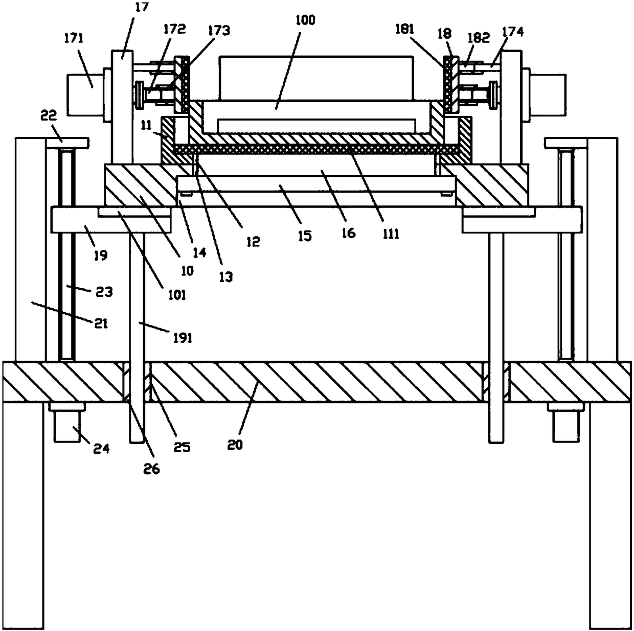 Height-adjustable clamping mechanism used for machining of casting dies