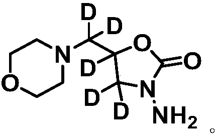 Stable isotope labeled furaltadone metabolite and synthesis method thereof