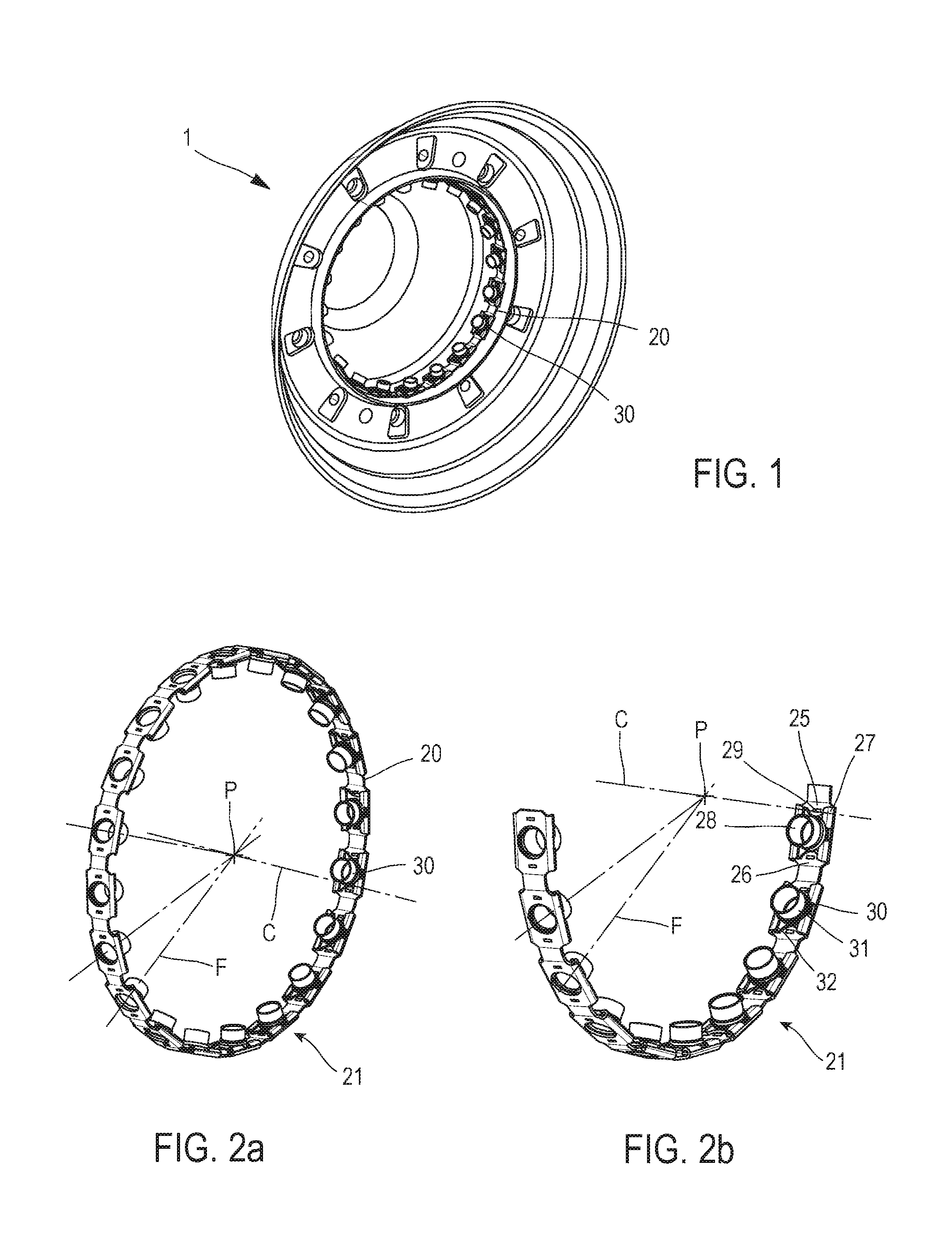 Balanced turbine engine portion and turbine engine