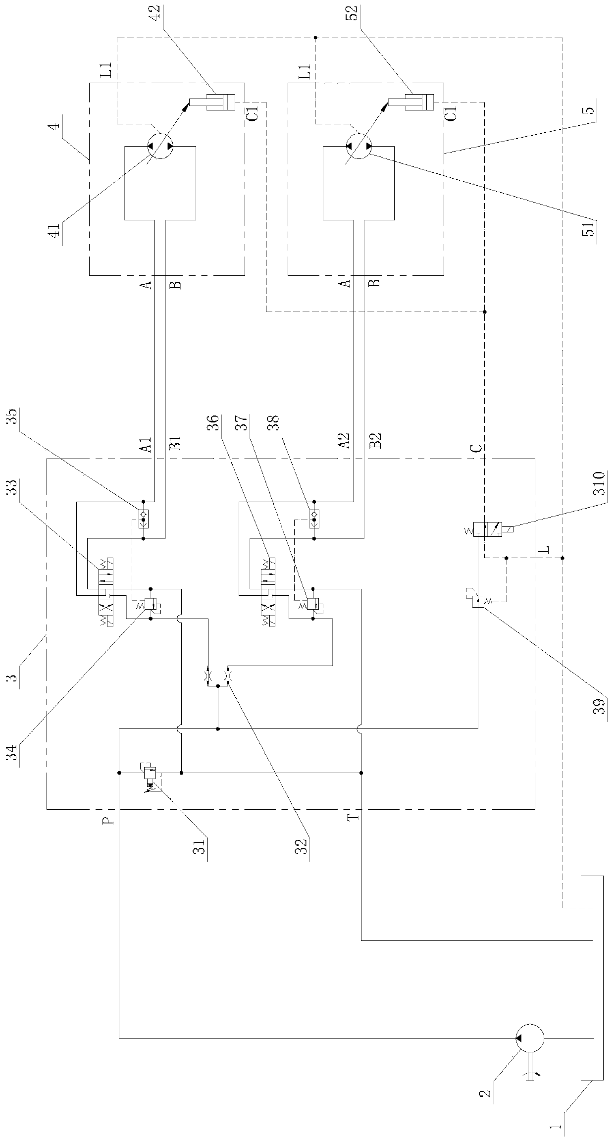 Travelling control valve of crawler-type hydraulic travelling system and travelling system