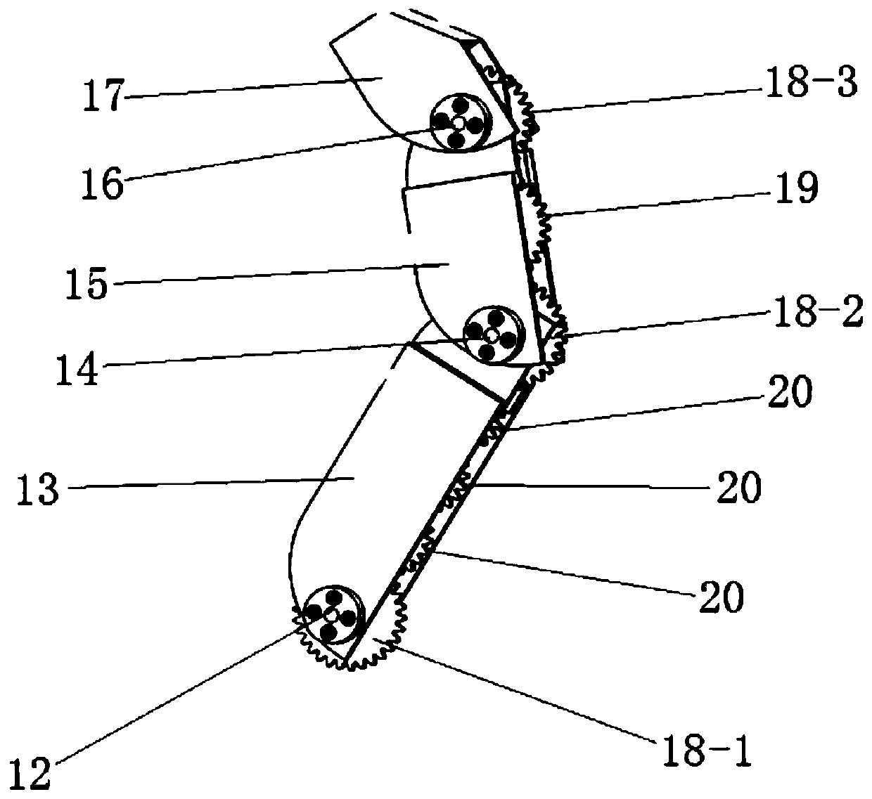 Gear differential type under-actuated three-joint mechanical finger structure and operation method thereof