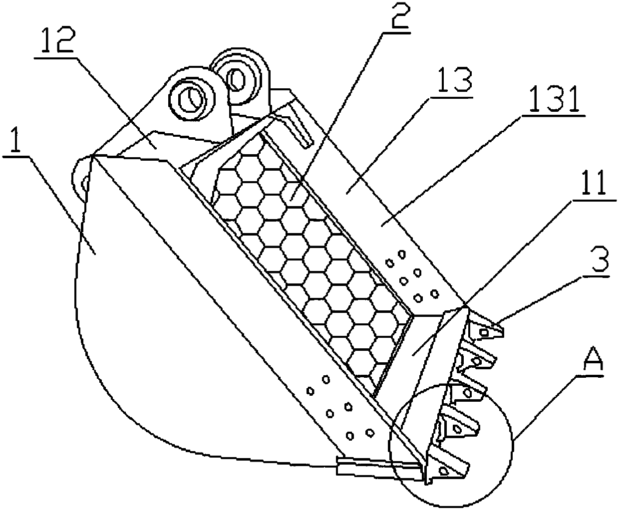 Bucket with screening function