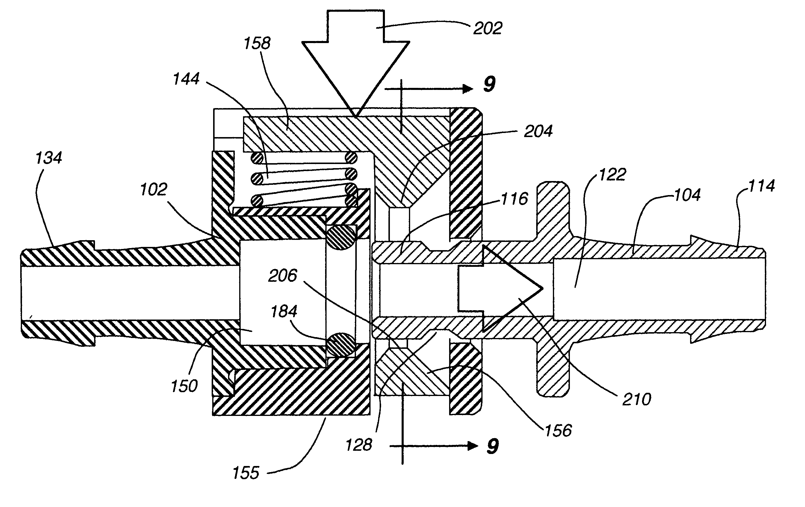 Push button bayonet tube connector