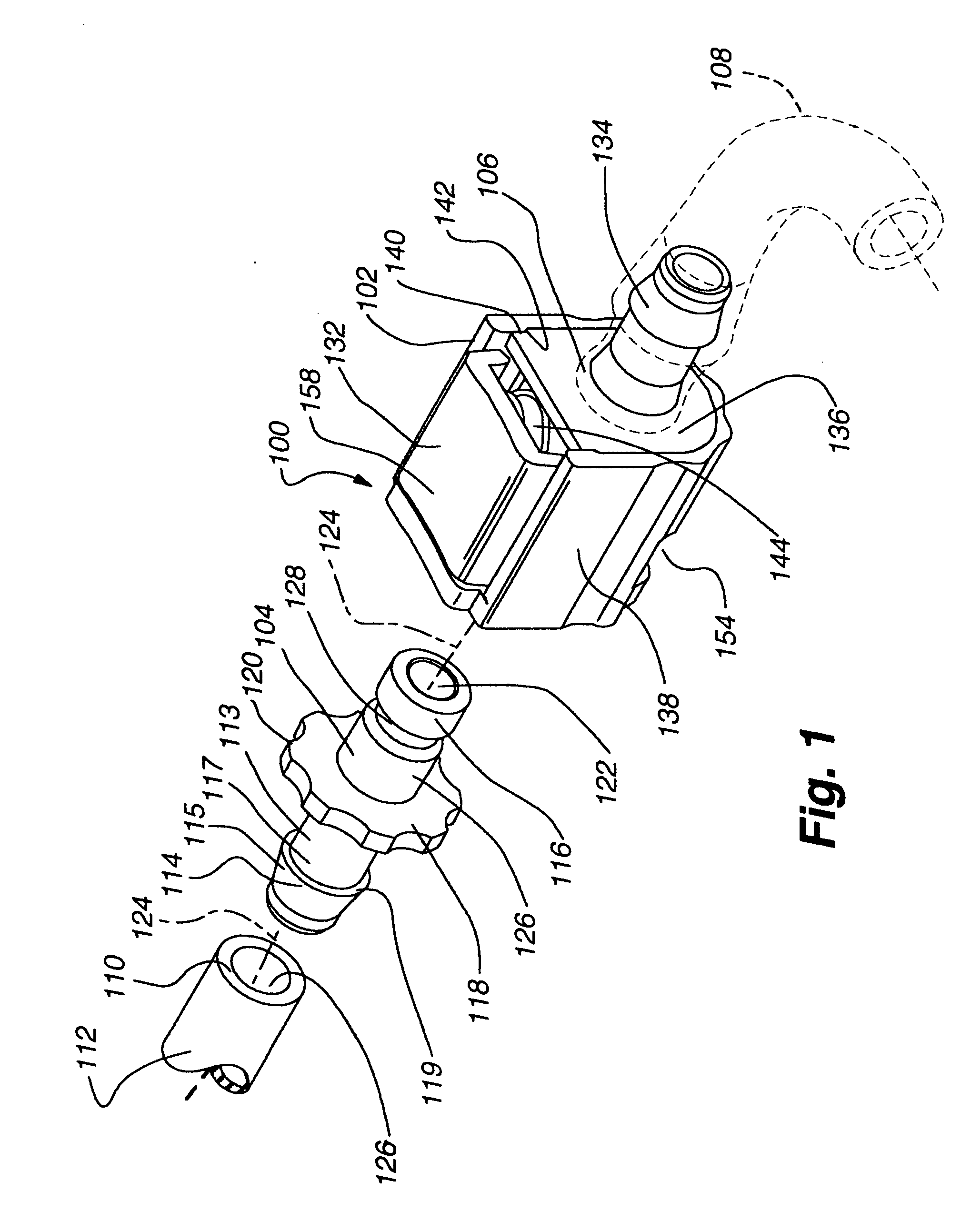 Push button bayonet tube connector