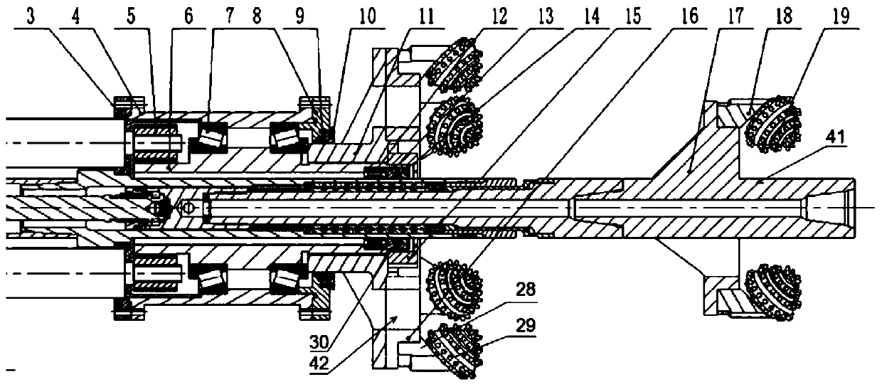 Two-stage dynamic hole expanding drilling tool