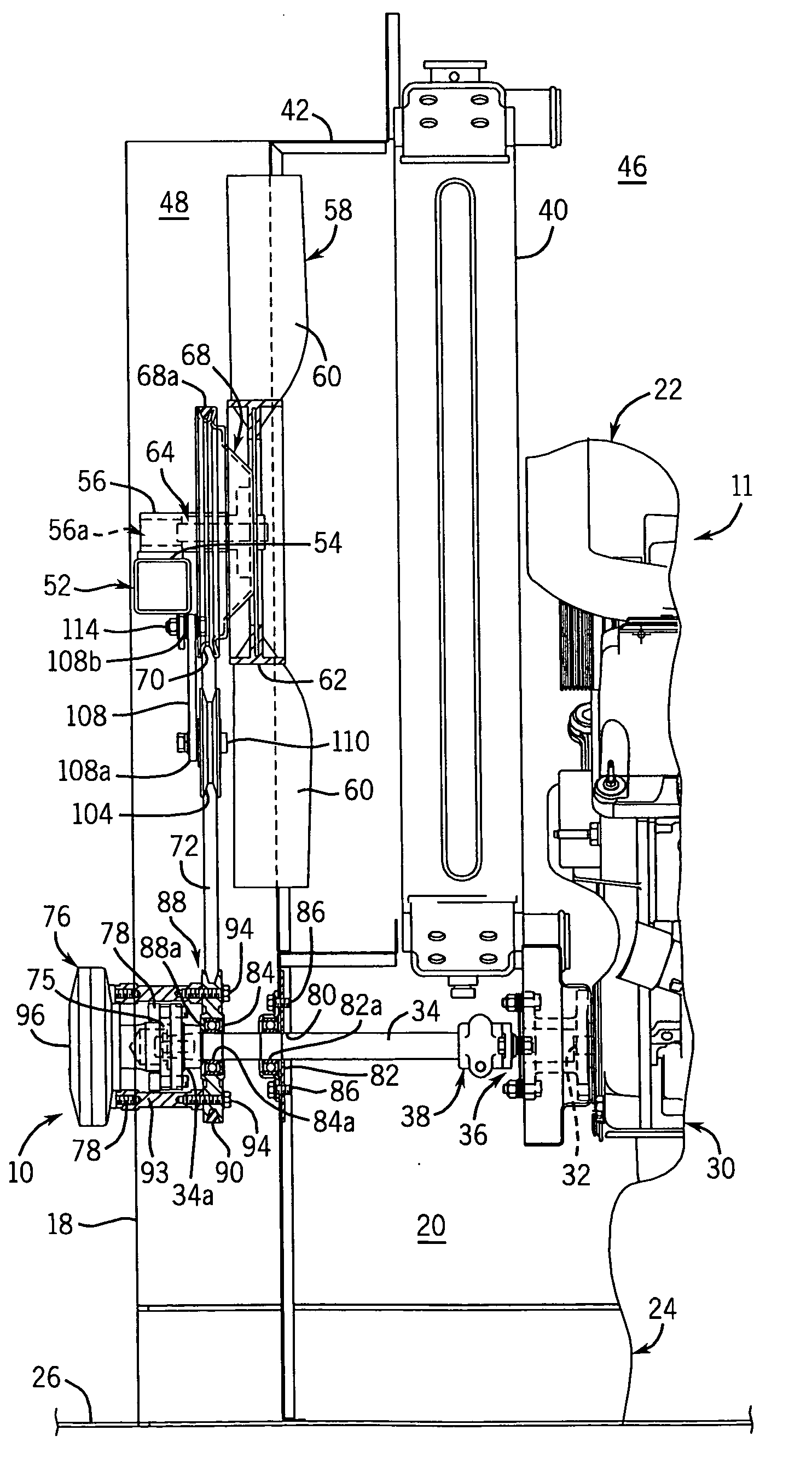 Apparatus and method for cooling engine coolant flowing through a radiator