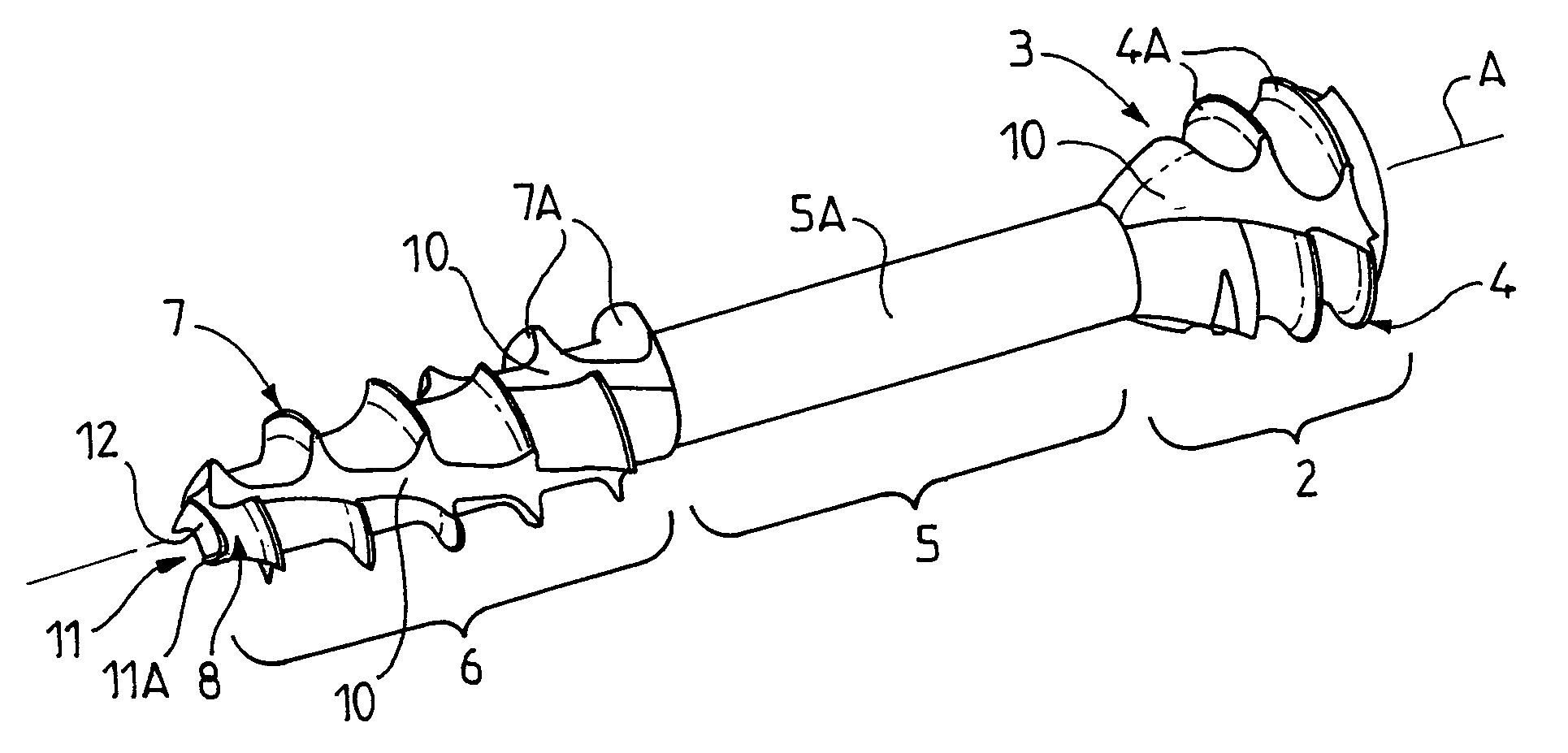 Self-boring and self-tapping screw for osteosynthesis and compression