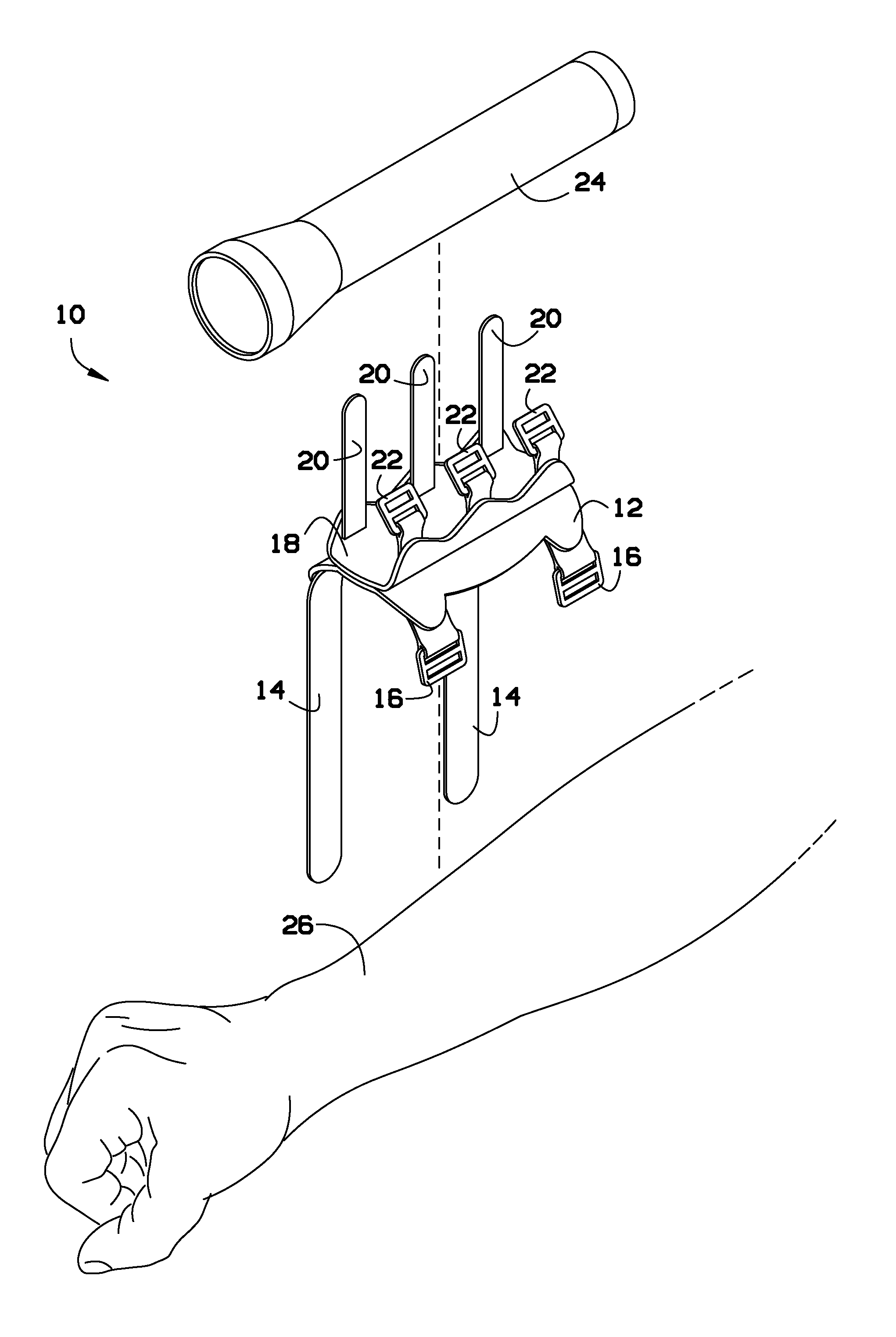 Flashlight holder for scuba diving