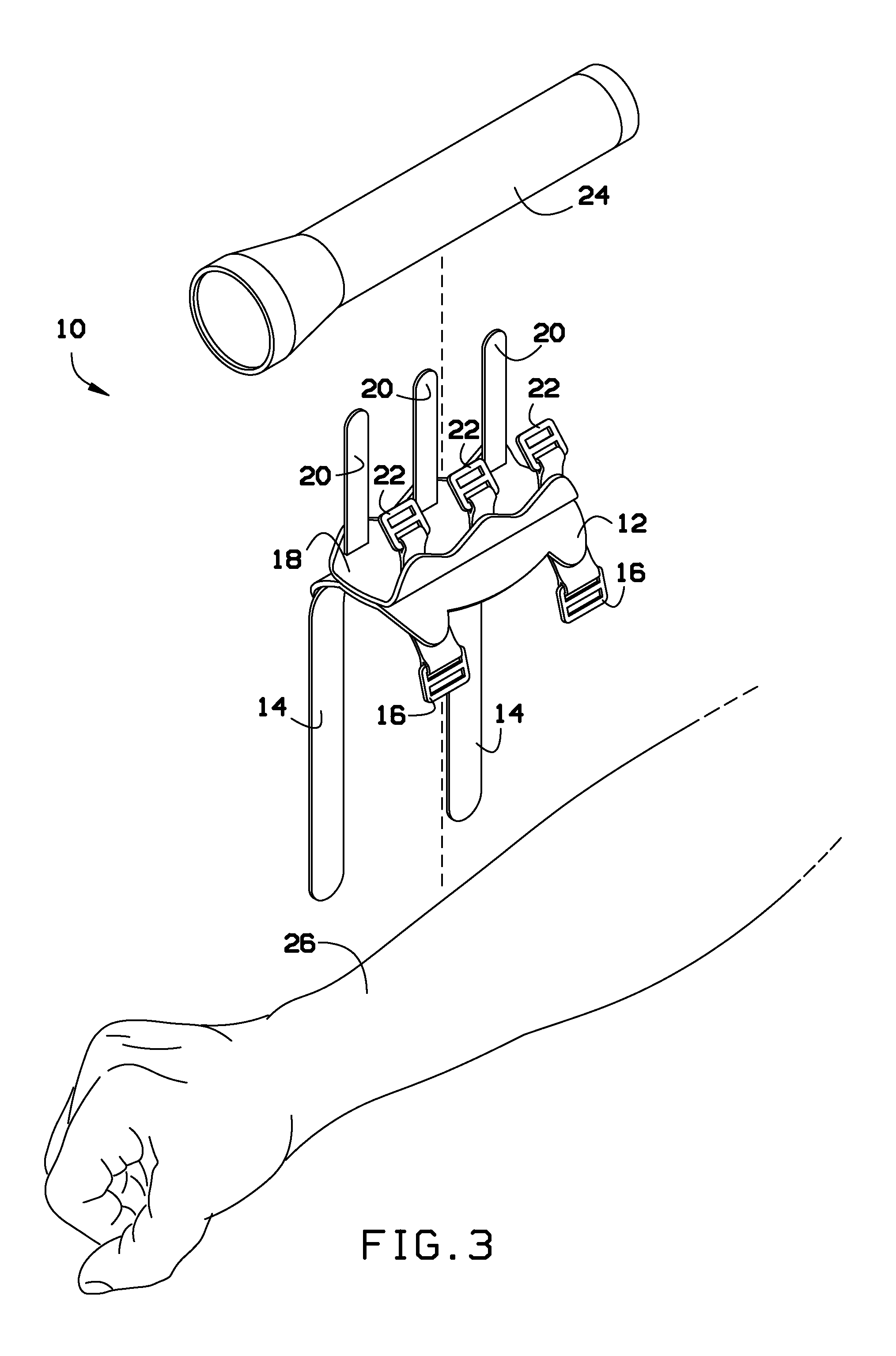 Flashlight holder for scuba diving