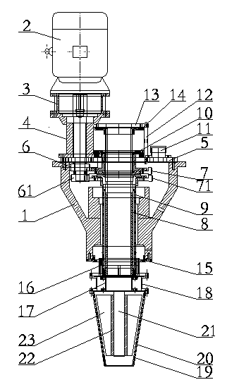 Tower type centrifugal-spraying differential action pelleting device