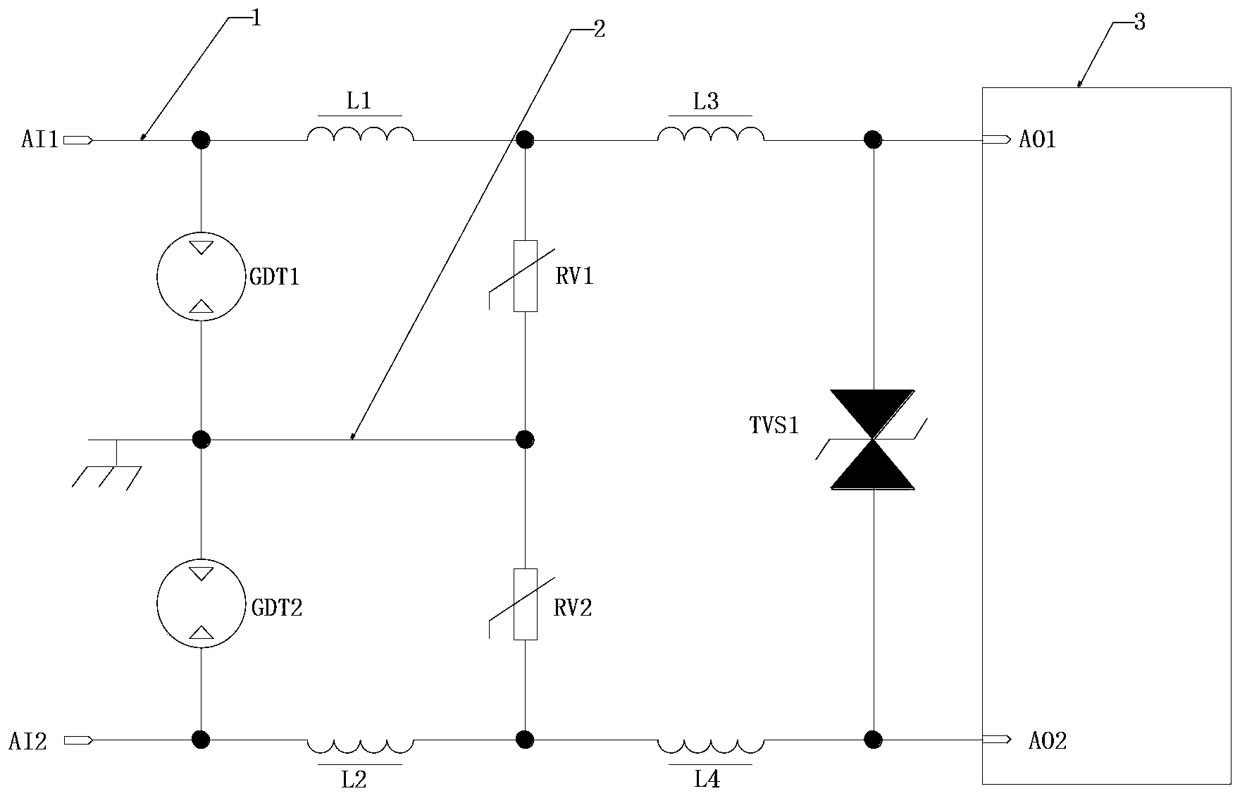 Electromagnetic protection circuit of analog signal input line