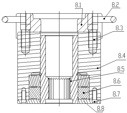 Special riveting point device for fork pocket joint