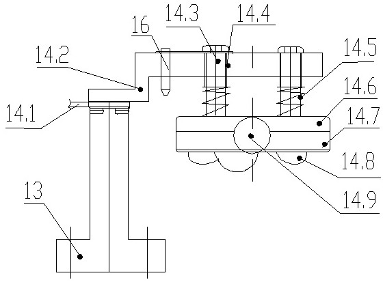 Special riveting point device for fork pocket joint