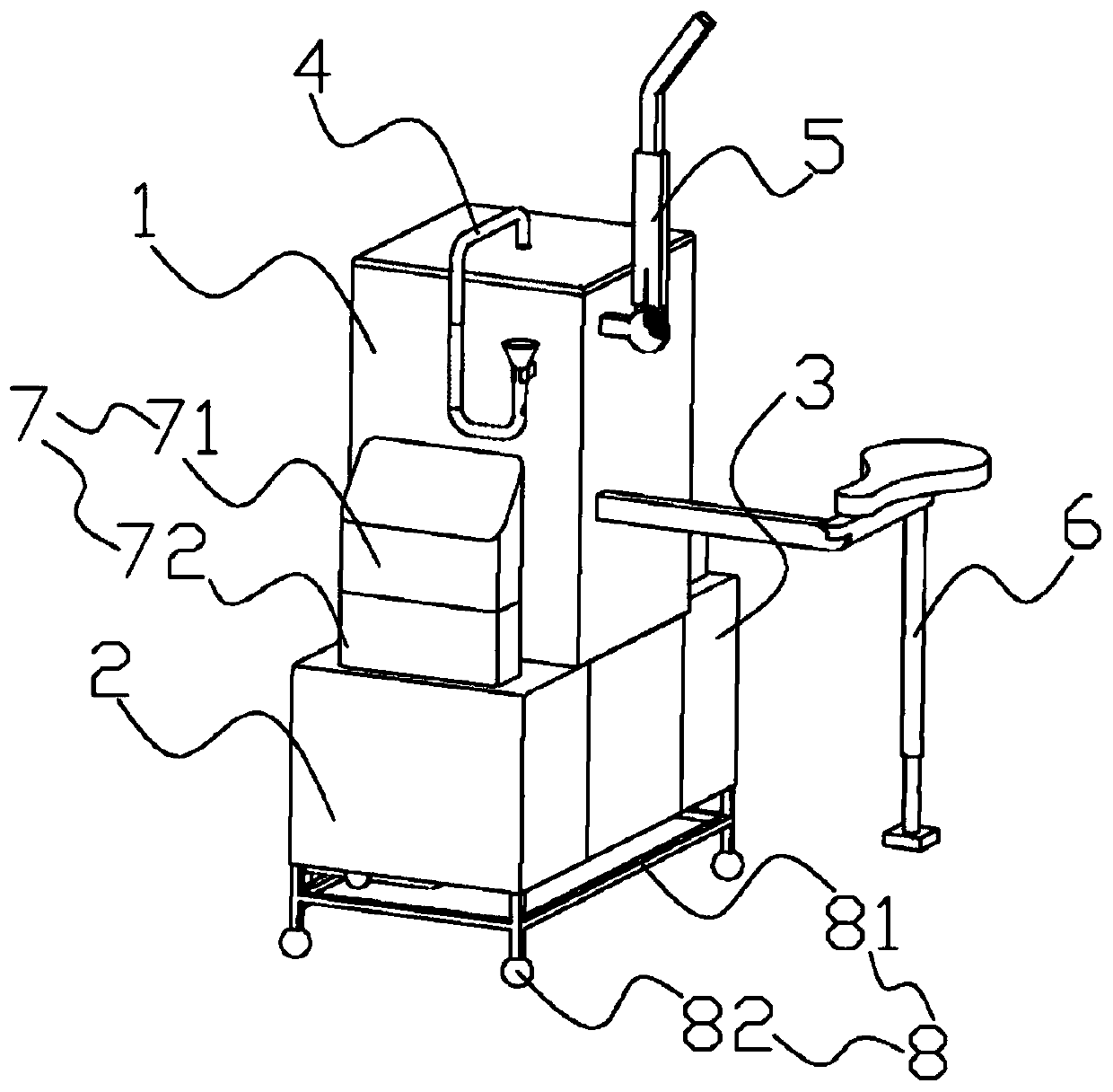 Nursing device for vomiting lying-in woman