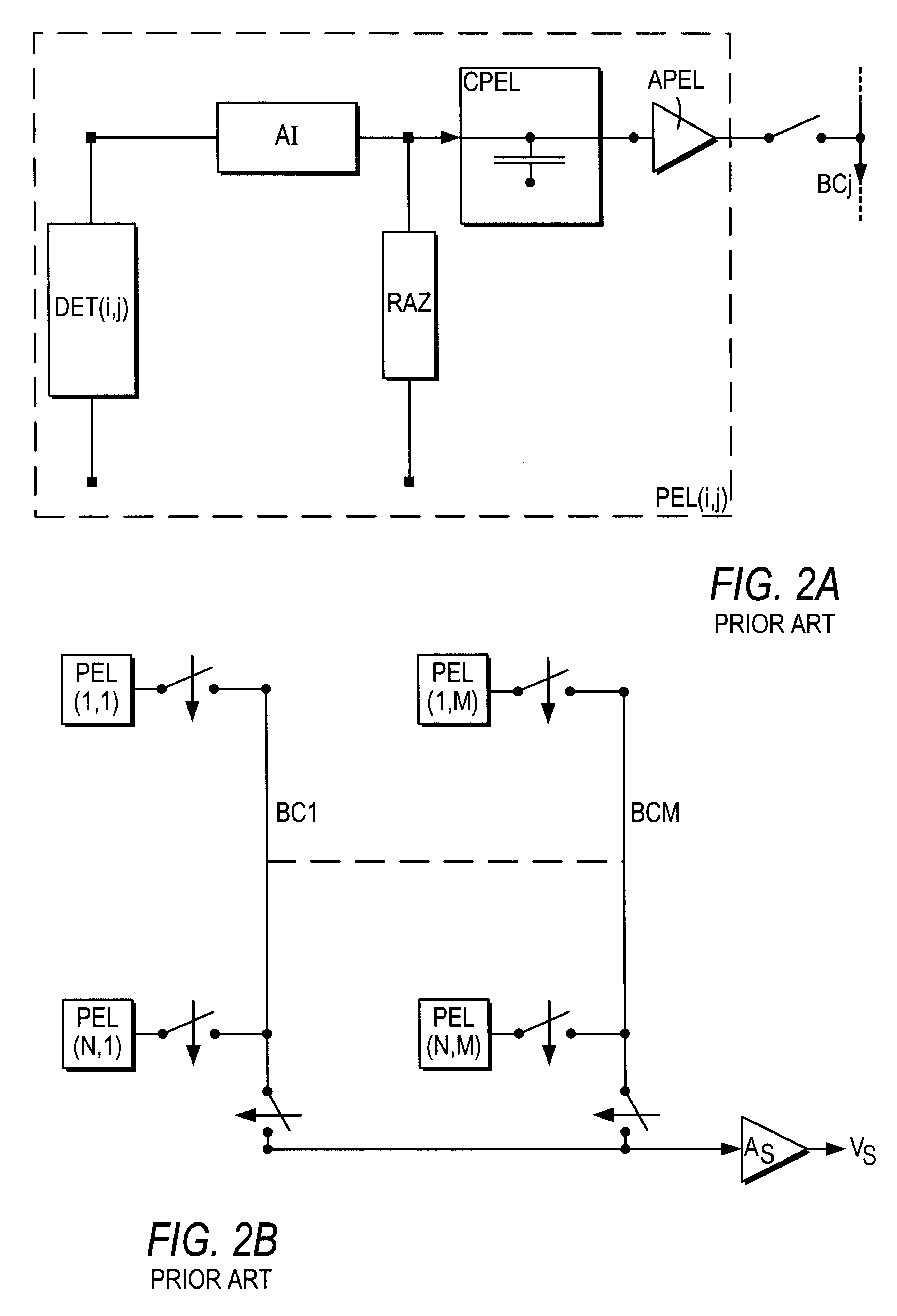 Device and process for reading a matrix of photonic detectors