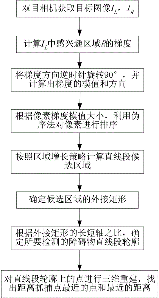 Obstacle detection method for space tether robot in capturing area