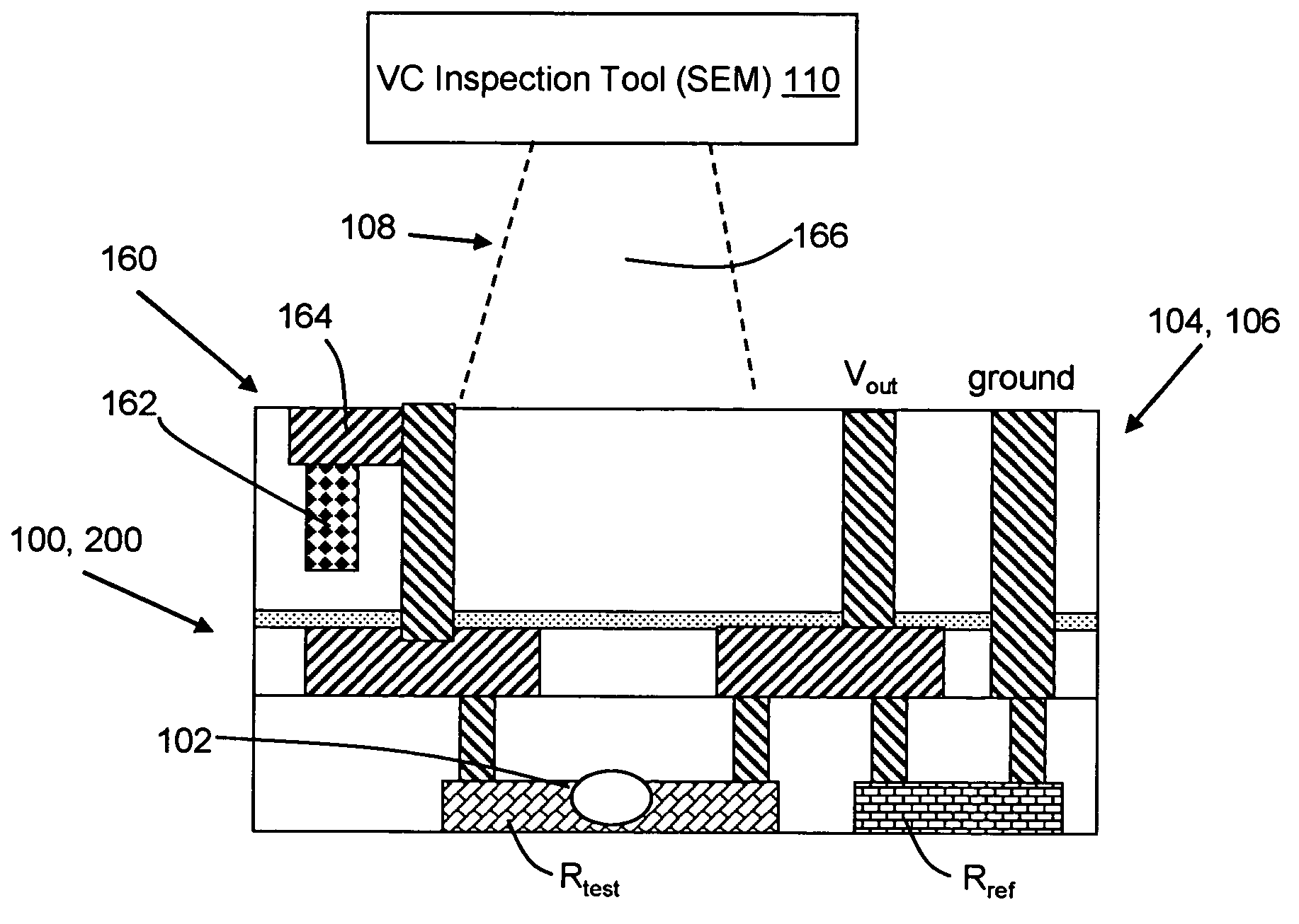 Test structure and method for resistive open detection using voltage contrast inspection