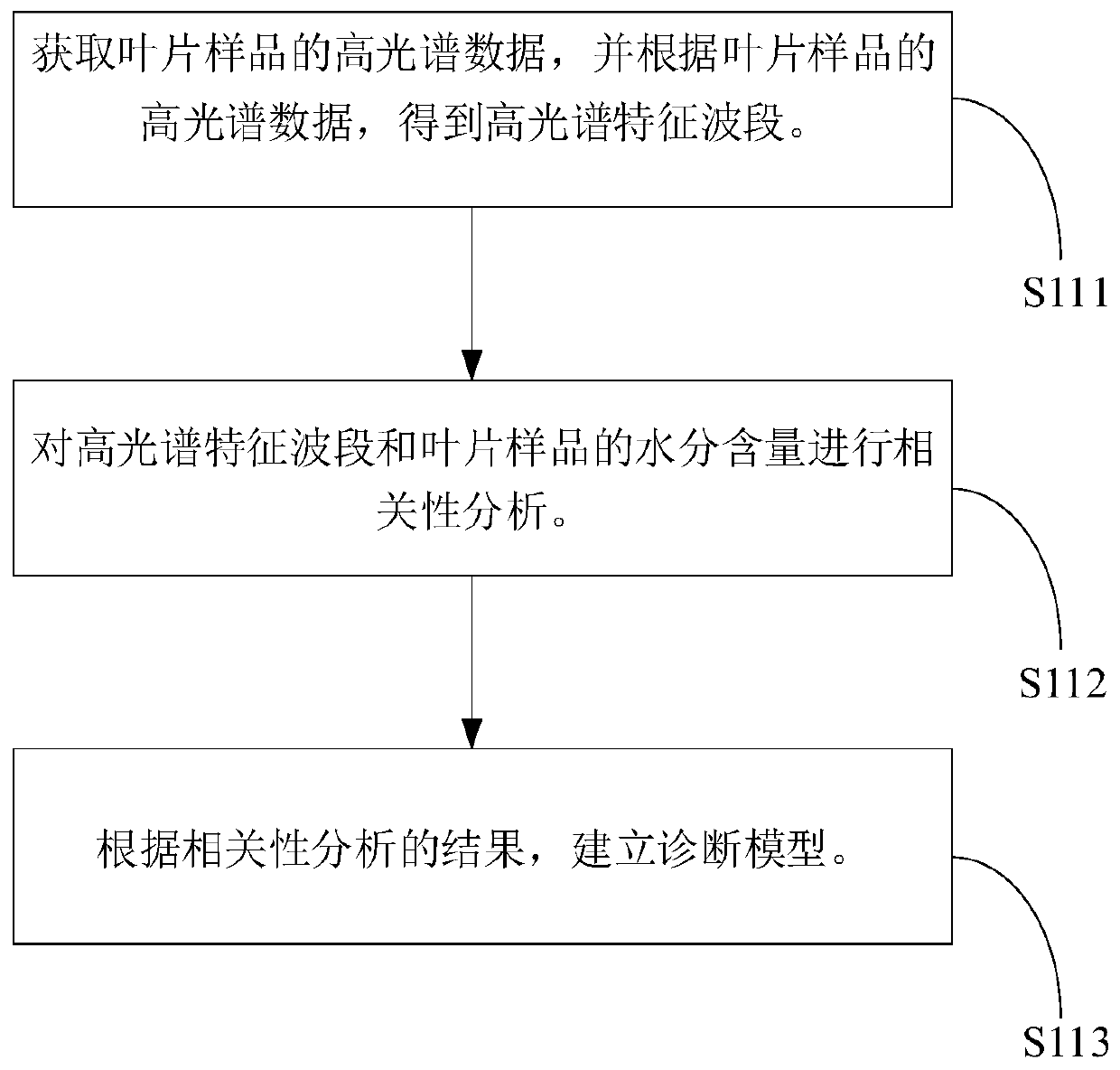 Plant leaf moisture content detecting method and device