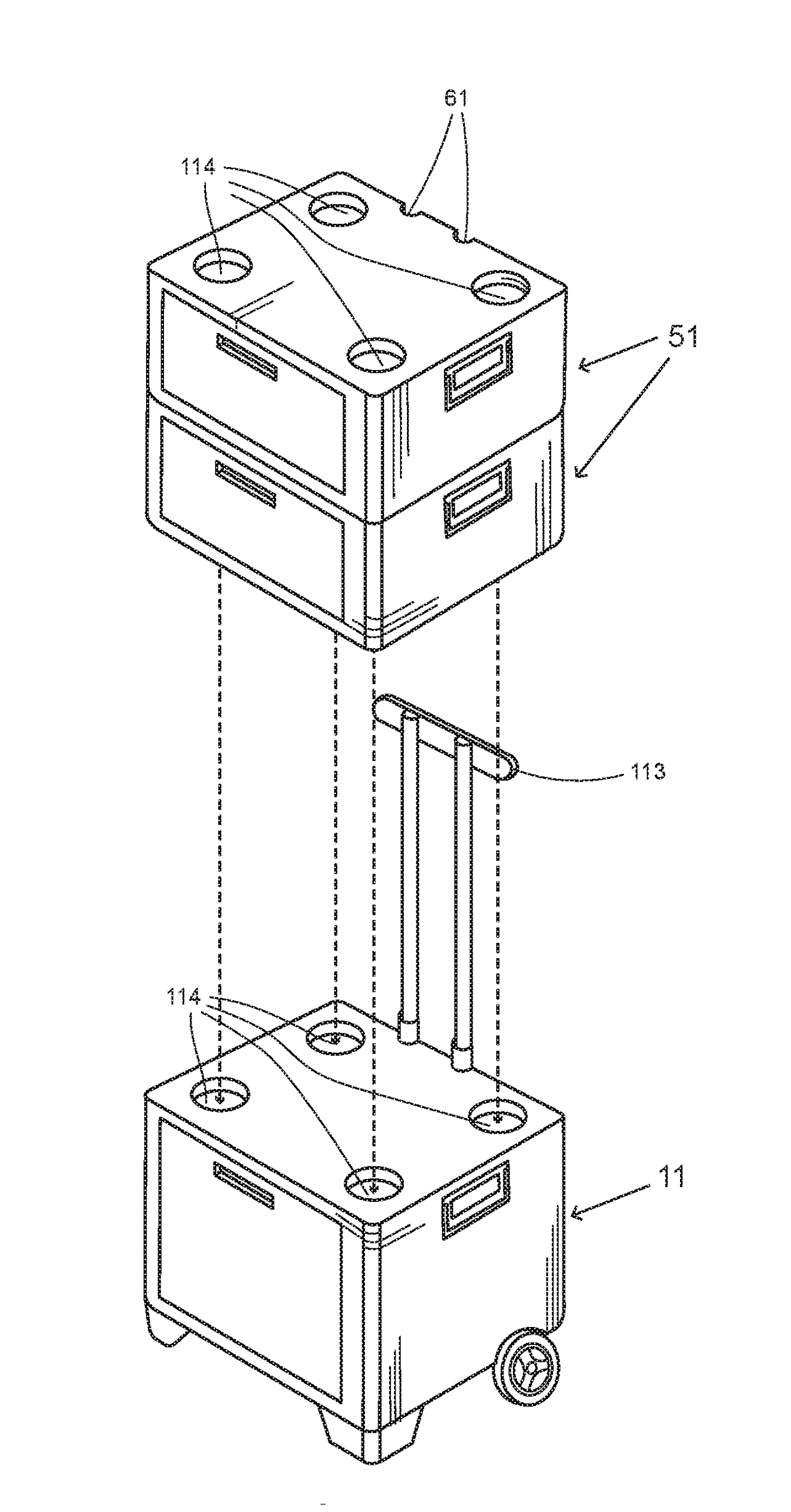 Stackable rolling cooler bins with drawers